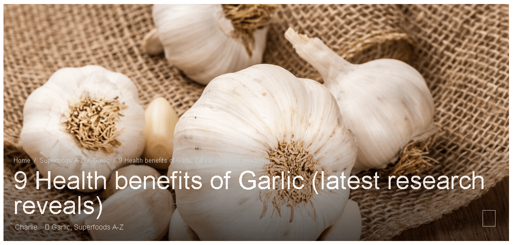9 Health benefits of Garlic